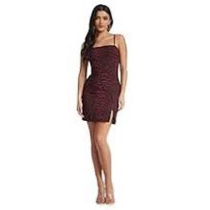Dress the population Elegant Burgundy Mini Dress